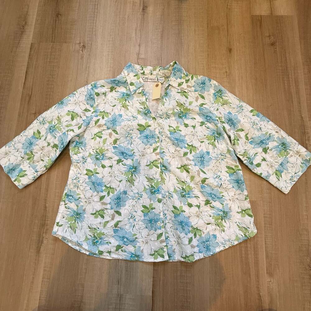 Dressbarn Woman 3X Floral Button Down Shirt